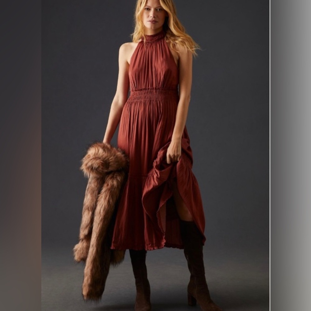 Anthropologie tiered maxi dress